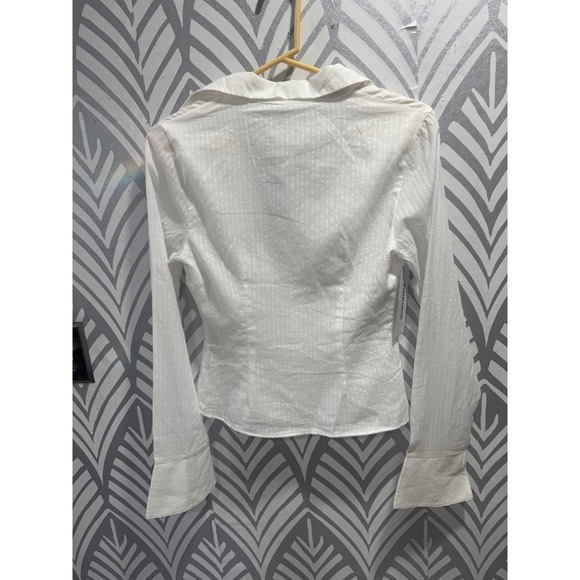 Princess Polly White Elowenn Ruched Bust Button Down Long Sleeve Top US 8 - Picture 5 of 8